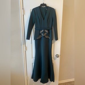 Long sleeves evening gown